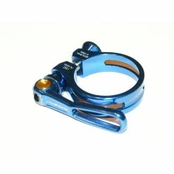 Acor, Sattelschelle, Klemmring Sattelstütze, 34,9mm, CNC Alu, Mit Schnellspanner, 23g, Blau