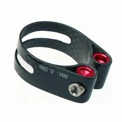 Procraft PRC, Sattelschelle, Klemmring, SPC 34,9mmm, CARBON, Titanschraube, Rot 14 G