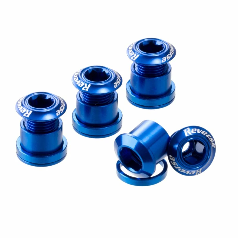 Reverse, Kettenblattschrauben SET, Aluminium, 4 Schrauben, 4 Muttern, 4 Unterlagscheiben 2mm, Dunkel Blau 3 Reverse, Kettenblattschrauben SET, Aluminium, 4 Schrauben, 4 Muttern, 4 Unterlagscheiben 2mm, Dunkel Blau