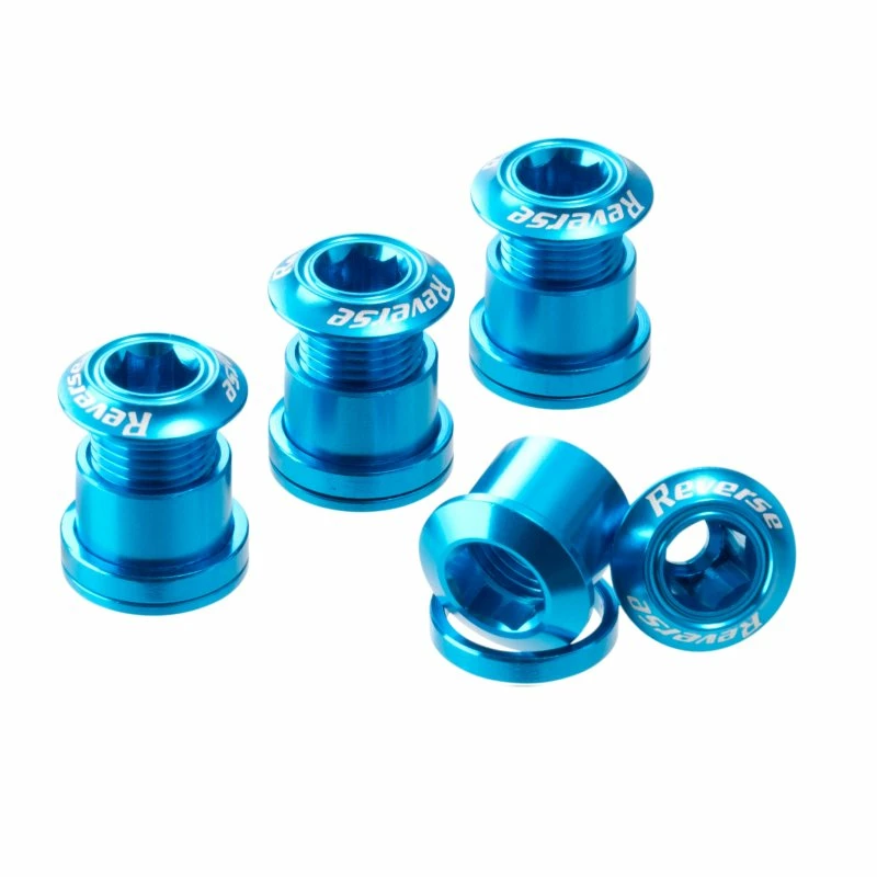 Reverse, Kettenblattschrauben SET, Aluminium, 4er Set, Hell Blau 3 Reverse, Kettenblattschrauben SET, Aluminium, 4er Set, Hell Blau